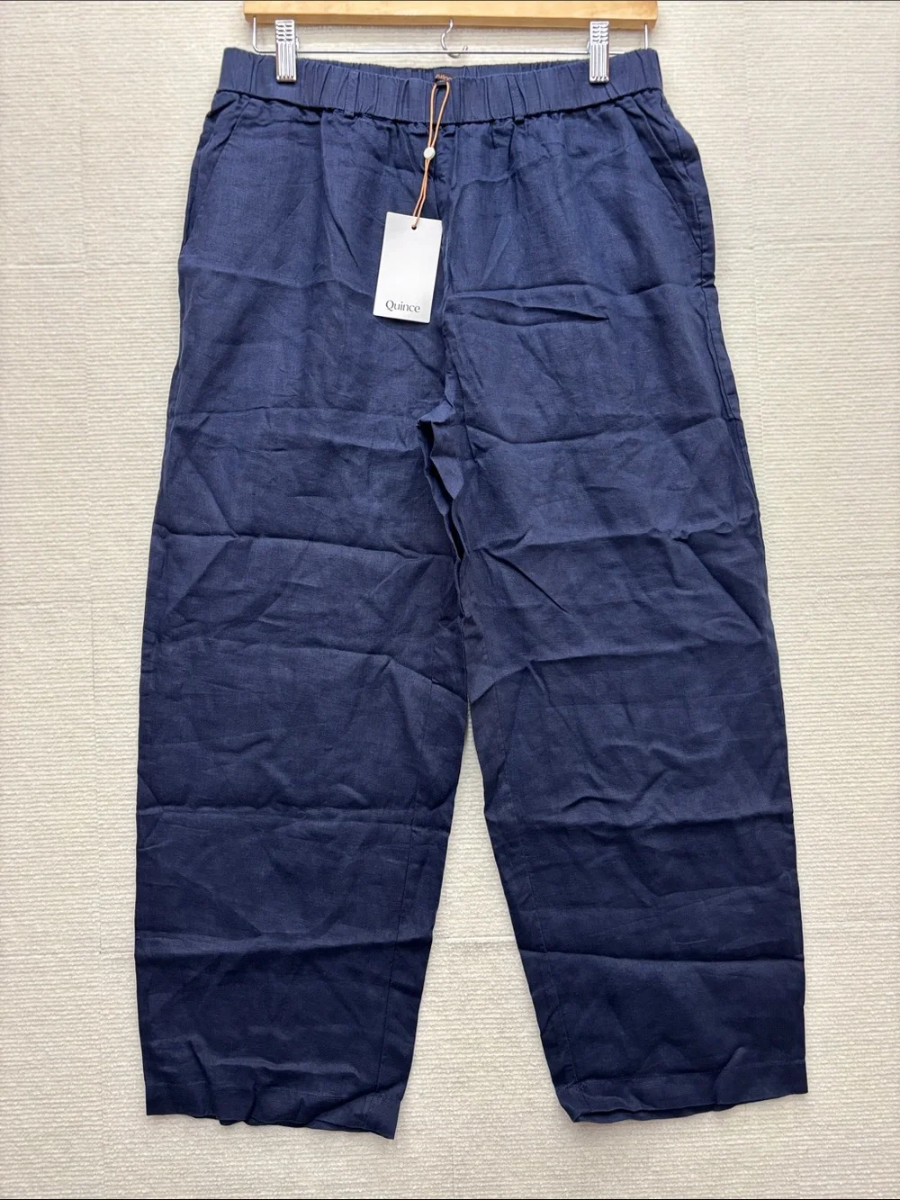 New Quince | medium Navy Relaxed Linen wide leg pants